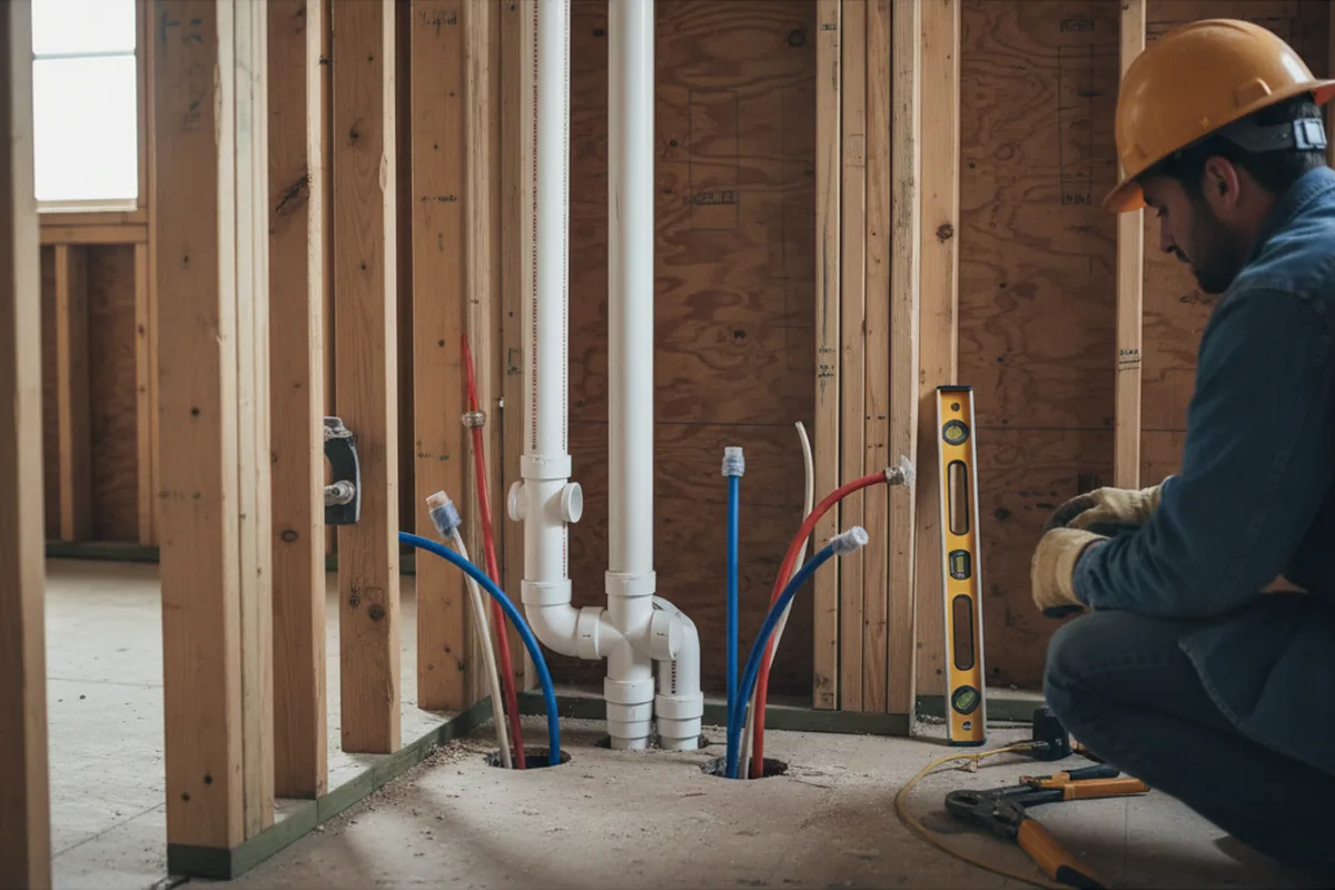 Drain and supply rough-in during Drain Cleaning in Strasburg